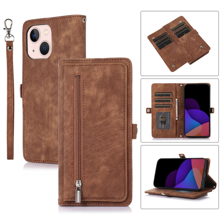 Custodia portafoglio in pelle con slot carte per iPhone 14 Plus