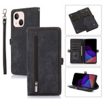 Custodia portafoglio in pelle con slot carte per iPhone 14 Plus