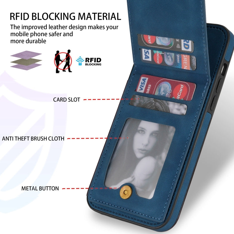 Custodia portafoglio in pelle con slot carte per iPhone 13 mini