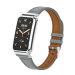 Cinturino in pelle con montatura metallo per Xiaomi Mi Band 7 Pro