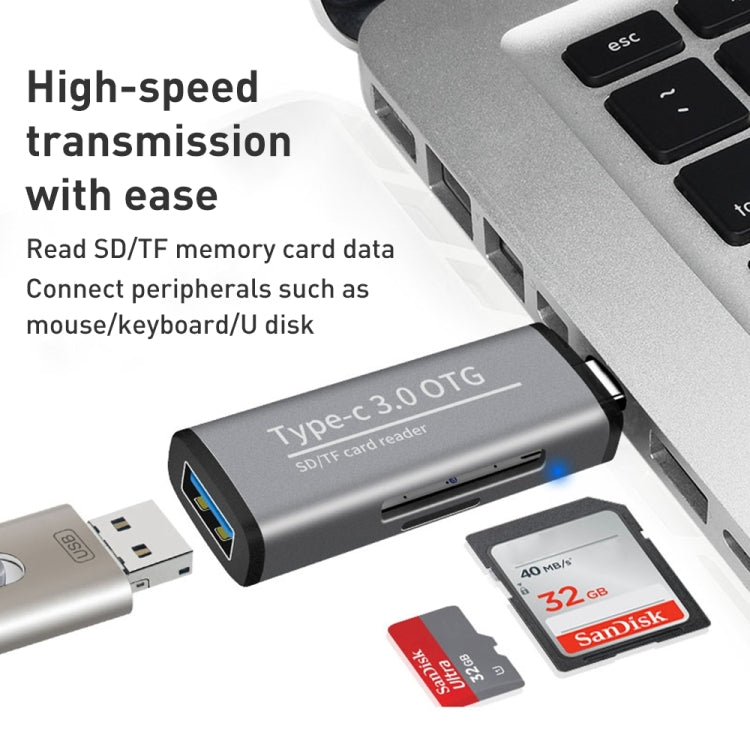 Lettore schede OTG USB 3.0 tipo-C per Micro SD e SD