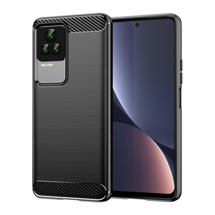Custodia in TPU in fibra di carbonio con trama spazzolata per Xiaomi Redmi K40S