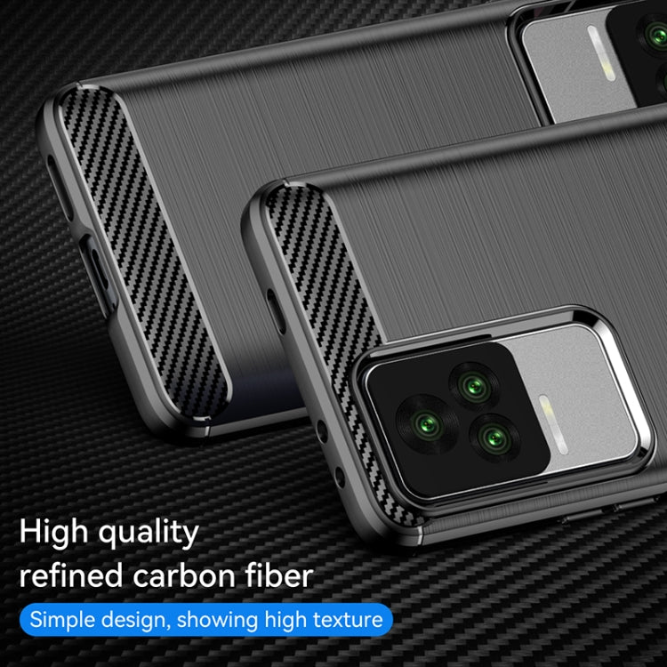 Custodia in TPU in fibra di carbonio con trama spazzolata per Xiaomi Redmi K40S
