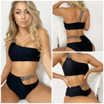 Costume da bagno donna bikini vita alta con spacco
