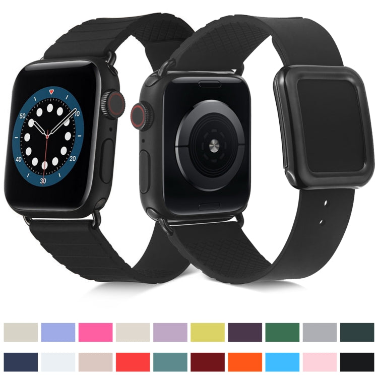 Cinturino in silicone con fibbia nera per Apple Watch