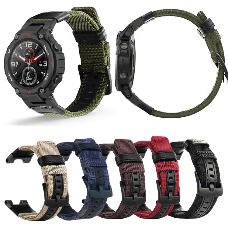 Cinturino in pelle e nylon per Amazfit T-Rex Pro