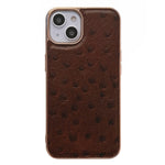 Custodia in vera pelle con texture di struzzo per iPhone 14