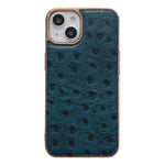 Custodia in vera pelle con texture di struzzo per iPhone 14