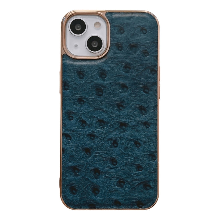 Custodia in vera pelle con texture di struzzo per iPhone 14