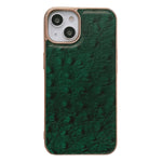 Custodia in vera pelle con texture di struzzo per iPhone 14