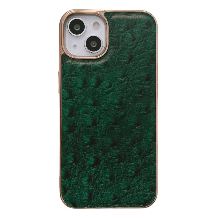 Custodia in vera pelle con texture di struzzo per iPhone 14