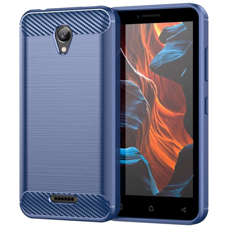 Custodia TPU in fibra di carbonio con trama spazzolata per Lenovo A1010, Vibe A