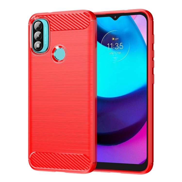 Custodia TPU in fibra di carbonio con trama spazzolata per Lenovo A1010, Vibe A