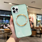 Custodia TPU MagSafe con texture CD per iPhone 13 mini