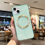 Custodia TPU MagSafe con texture CD per iPhone 13 mini