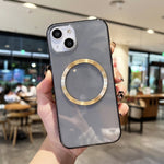 Custodia TPU MagSafe con texture CD per iPhone 13 mini