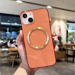 Custodia TPU MagSafe con texture CD per iPhone 13 mini