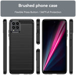 Custodia TPU in fibra di carbonio con trama spazzolata per T-Mobile REVVL 6 Pro