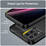 Custodia TPU in fibra di carbonio con trama spazzolata per T-Mobile REVVL 6 Pro