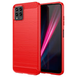 Custodia TPU in fibra di carbonio con trama spazzolata per T-Mobile REVVL 6 Pro