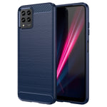 Custodia TPU in fibra di carbonio con trama spazzolata per T-Mobile REVVL 6 Pro