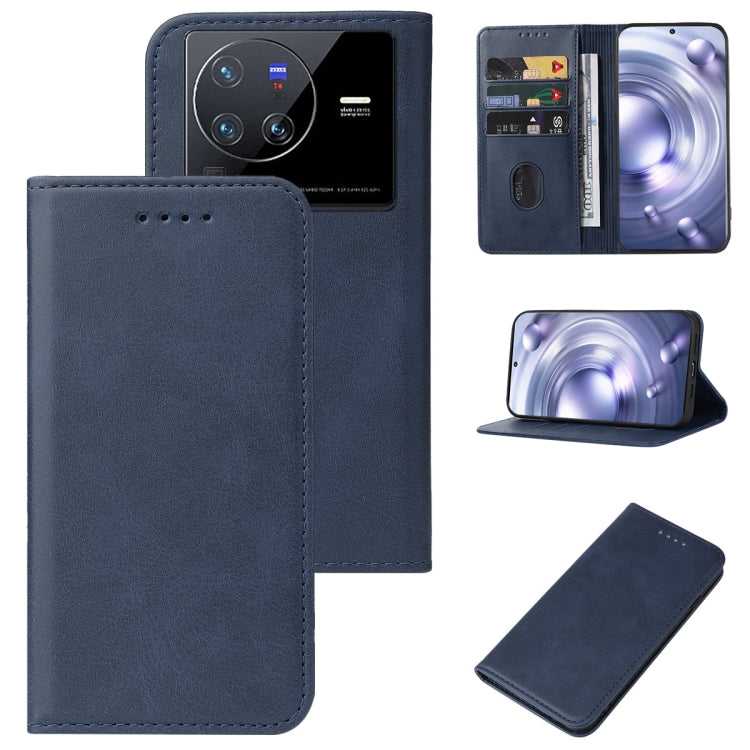 Custodia in pelle con chiusura magnetica per vivo X80 e modelli compatibili
