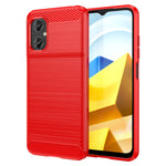 Custodia TPU in fibra di carbonio con trama spazzolata per Xiaomi Poco M4 5G