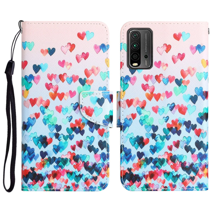 Custodia in pelle con disegno colorato per Xiaomi Redmi 9T