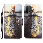 Custodia in pelle con disegno colorato per Xiaomi Redmi 9T