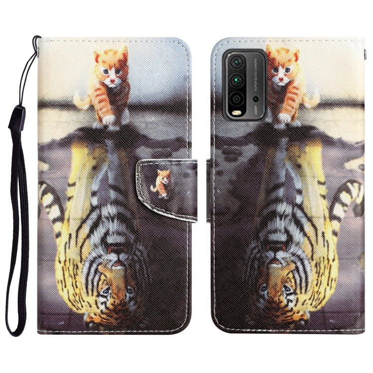 Custodia in pelle con disegno colorato per Xiaomi Redmi 9T
