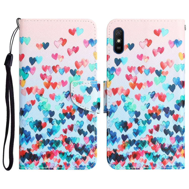 Custodia in pelle con disegno colorato per Xiaomi Redmi 9A