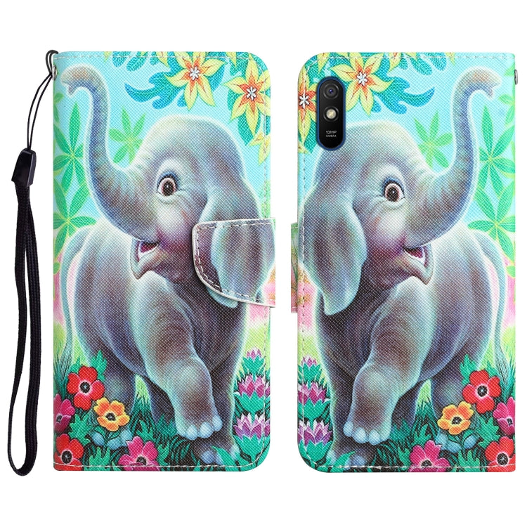 Custodia in pelle con disegno colorato per Xiaomi Redmi 9A