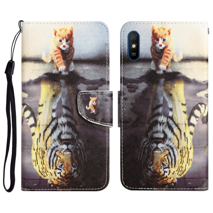 Custodia in pelle con disegno colorato per Xiaomi Redmi 9A