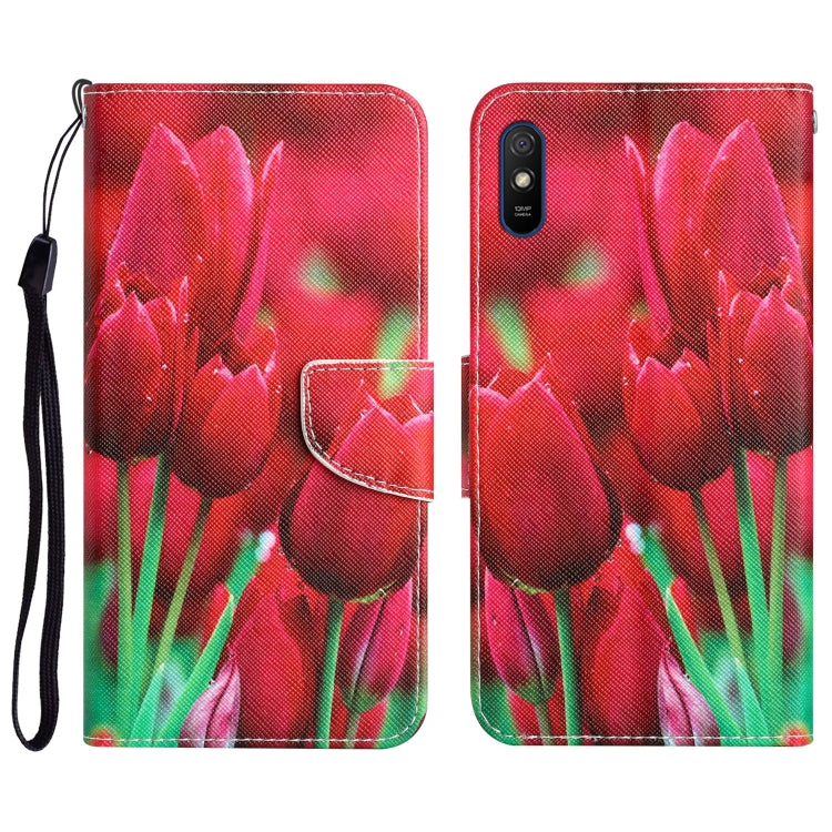 Custodia in pelle con disegno colorato per Xiaomi Redmi 9A