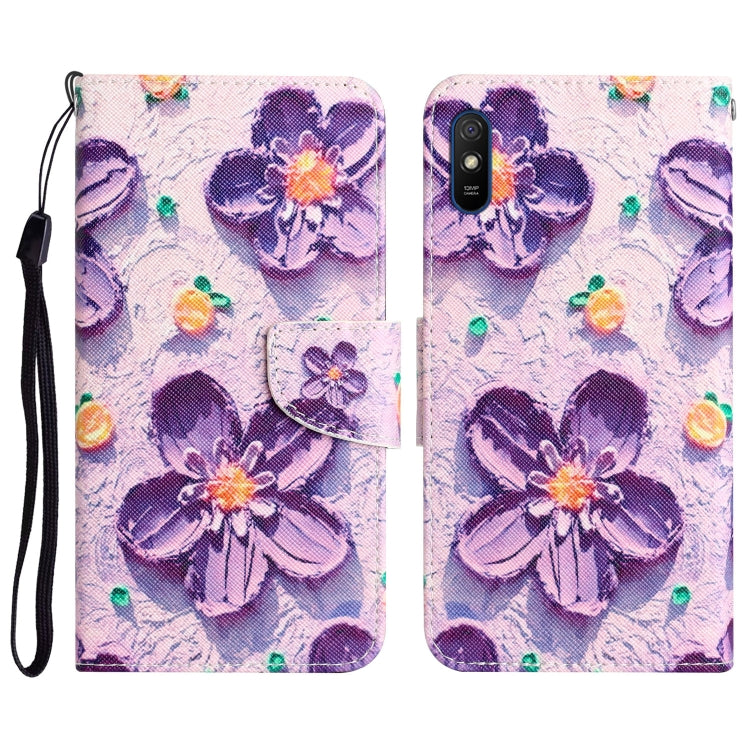 Custodia in pelle con disegno colorato per Xiaomi Redmi 9A