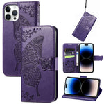 Custodia in pelle goffrata per iPhone 14 Pro Max