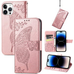 Custodia in pelle goffrata per iPhone 14 Pro Max