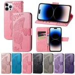 Custodia in pelle goffrata per iPhone 14 Pro Max