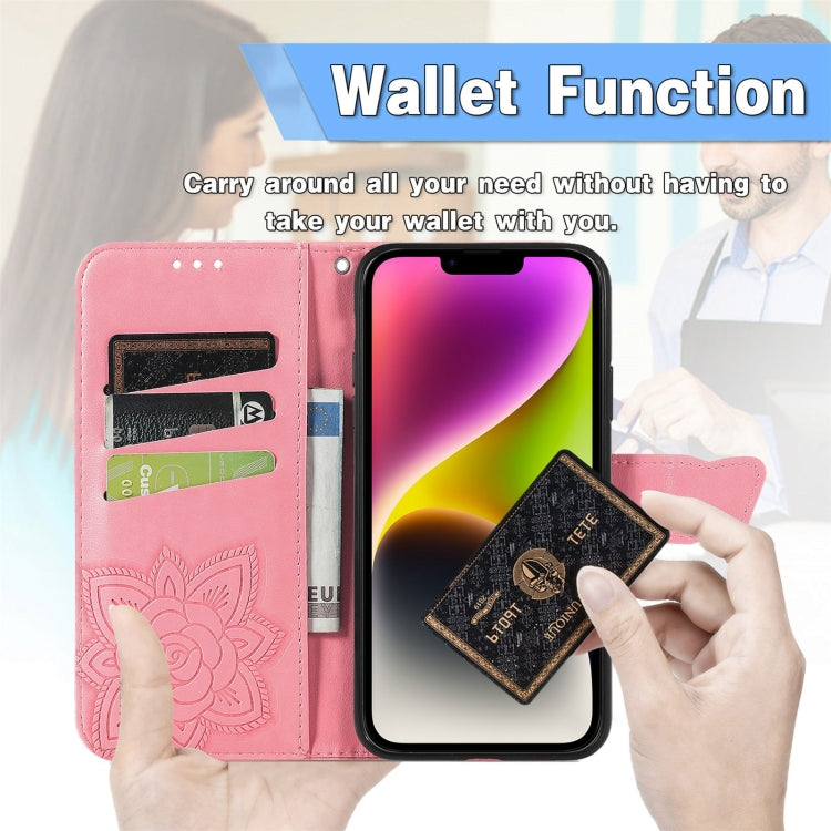 Custodia in pelle goffrata per iPhone 14 Plus