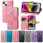 Custodia in pelle goffrata per iPhone 14 Plus