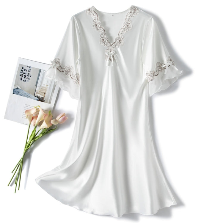 Camicia da notte donna ampia scollo a V maniche lunghe