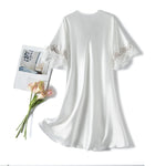 Camicia da notte donna ampia scollo a V maniche lunghe