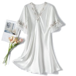 Camicia da notte donna ampia scollo a V maniche lunghe