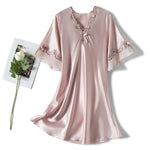 Camicia da notte donna ampia scollo a V maniche lunghe