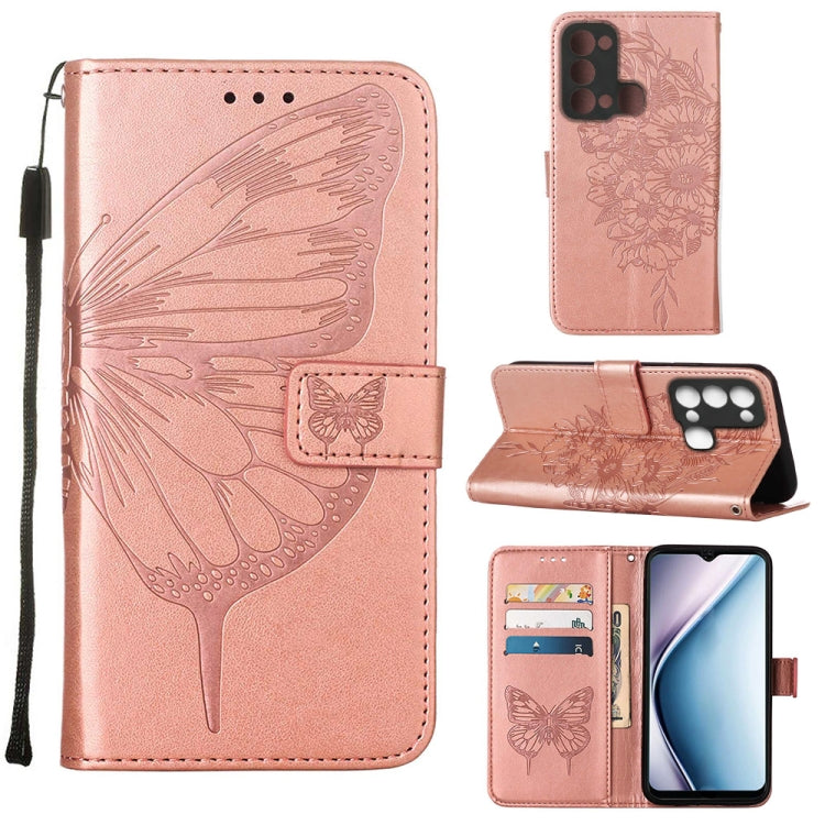 Custodia in pelle con vibrazione a farfalla goffrata per Itel P38, Itel