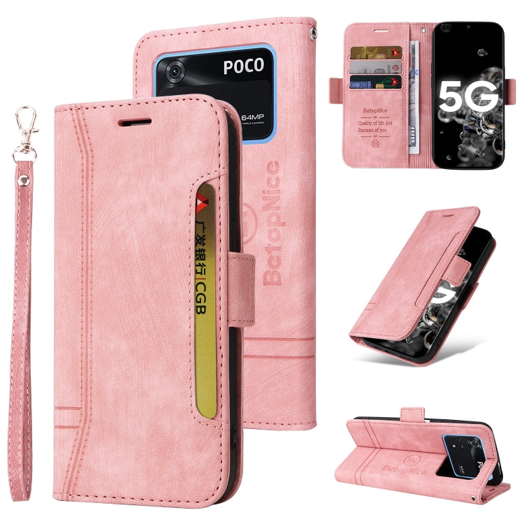 Custodia in pelle con fibbia per Xiaomi Poco M4 Pro 4G, X3 NFC e X4 Pro 5G