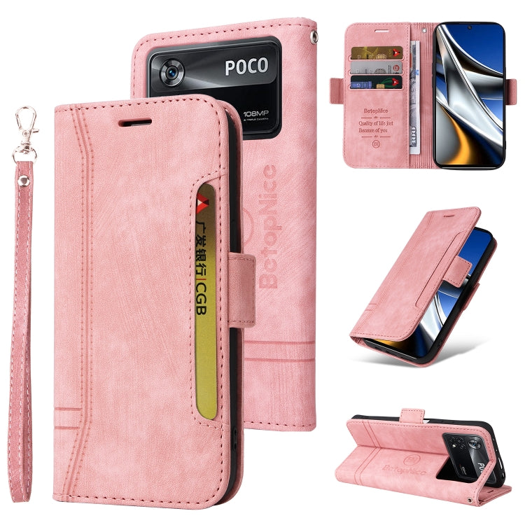 Custodia in pelle con fibbia per Xiaomi Poco M4 Pro 4G, X3 NFC e X4 Pro 5G