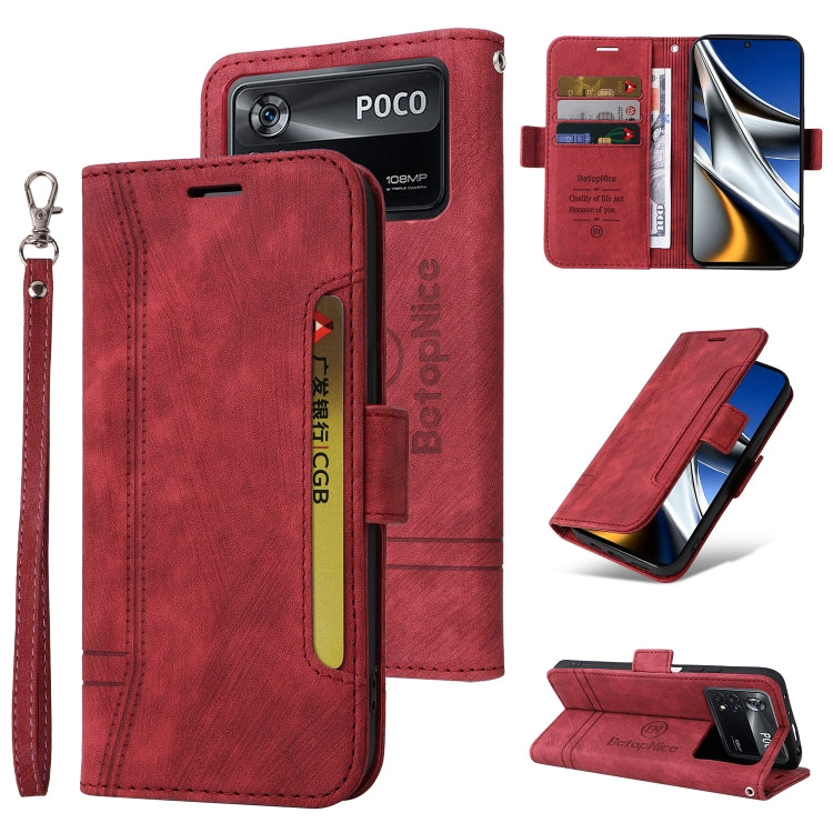 Custodia in pelle con fibbia per Xiaomi Poco M4 Pro 4G, X3 NFC e X4 Pro 5G