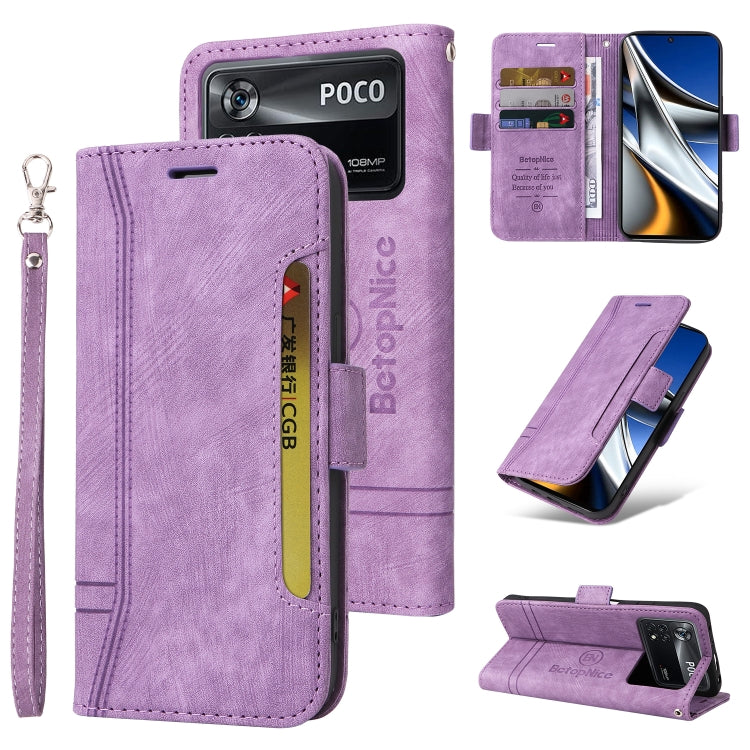 Custodia in pelle con fibbia per Xiaomi Poco M4 Pro 4G, X3 NFC e X4 Pro 5G