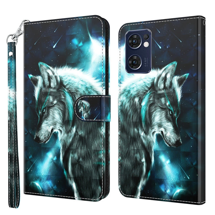 Custodia TPU con pittura 3D in pelle PU per OPPO Reno7 5G e OPPO Reno7 5G/Find